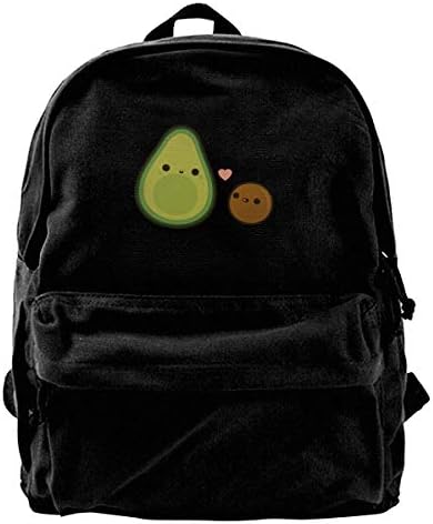 Cute Avocado and Stone Unisex Classic Canvas Travel School Backpack Fits 14 Inch Laptop