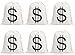 Bonison Halloween Money Sign Candy Bag Sack with Dollar Mark, Perfect for Kids, Teens Trick and Treat. (Money Bag 6 Pc)