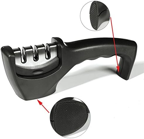 GEROWA Knife Sharpener 3 Stage Knife Sharpening Tool Helps Repair, Restore and Polish Blades