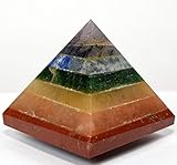 Chakra Pyramid | Energy Generator | Absorbs Negativity Spreads Positivity | Red Green Blue Reiki gemstone pyramid | Base Approx. 1.75