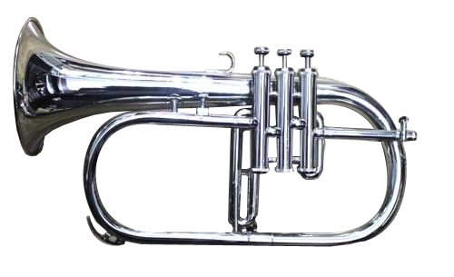 Queen Brass Flugelhorn Chrome Bb Pitch W Hardcase Mp Fluglehor Silver