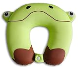 NIDO NEST Kids Neck Travel Pillows - Cute U-Shaped Animal Pillow for Cars, Planes, Boys, Girls, Child Gift Ideas - Frog