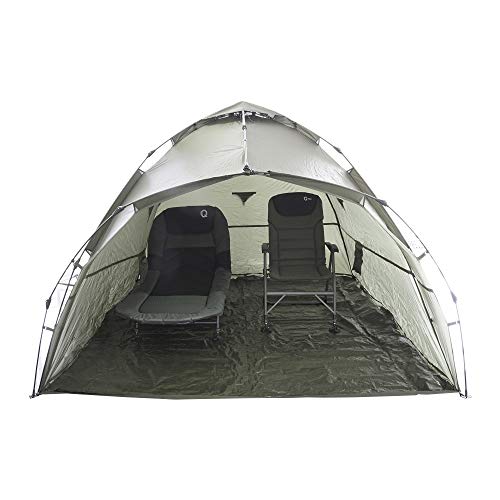 Q-Tac Ruck Zuck Bivvy Angelzelt Vorne Geöffnet, 2 Mann Karpfenzelt, Angel Zelt 250 cm x 250 cm x 160 cm, Wassersäule 10 000 mm – Bild 4