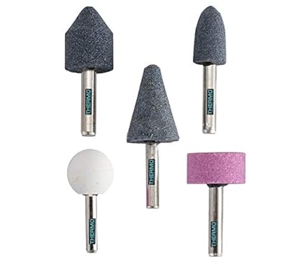 Thermo - Ceramic Mounted Stone Set Vitrified Bonded Wheel For Metals Grinding Tools (5 Pieces 1/4 6mm Shank)