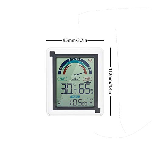 Indoor Thermometer Monitor Intelligent Wireless Precise Detection Indoor Hygrometer Thermometer Touch Screen Monitor for Kitchen Home Restaurants (gray) - Thumbnail 6
