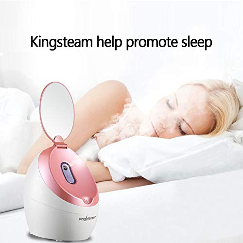 Facial Steamer With Double Sided Makeup Mirror, Nano Ionic Hot Mist Steamer for Personal Facial Sauna Use At Home