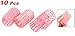 uxcell 10 Pcs Hairdressing Hair Curling Tool Pink Plastic DIY Roller Curler