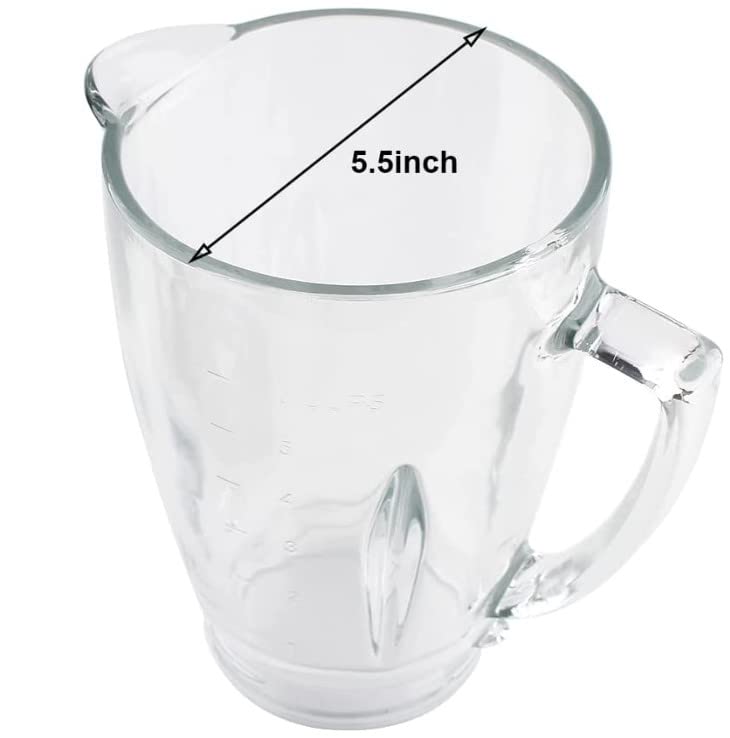 Premium Replacement 6-Cup Blender Glass Jar Compatible with Oster Pro 1200 Blender