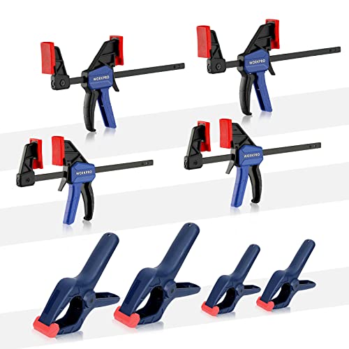 WORKPRO 8-Piece Clamp Set for Woodworking, 4-pack