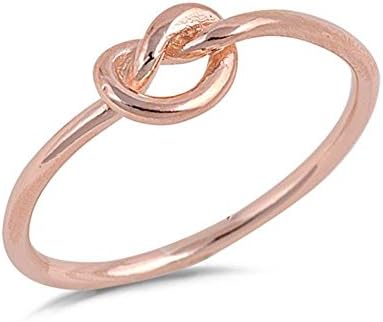 Infinity Heart Knot Ring Rose Gold .925 Sterling Silver Ring Size 5