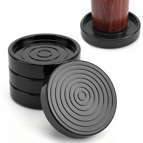 Aieino 4pcs Castor Cups Large - Silicone Furniture Caster Cup Sofa Floor Cups Non-slip Anti-slip Protectors Table Leg Caps Cover for Home and Office Carpets Tiles Laminate Hard Wood Floors, Black