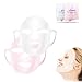 Auch Set of 2 3D Reusable Facial Silicone Moisturizing Face Mask Cover for Sheet Prevent Evaporation in Clear Box, Clear & Pink