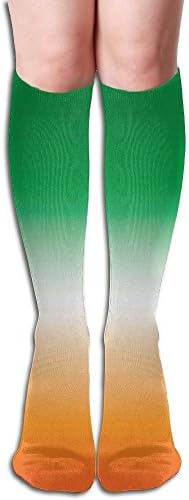 Green, White And Orange (Ireland) Athletic Running Socks Stockings For Women And Men