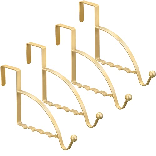 Hotop 4 Pieces Over The Door Hooks Hanger Multi Hanging Storage Organizers Valet Hooks for Coats Clothes Hoodies Hats Scarves Purses Keys Bath Towels Robes and More