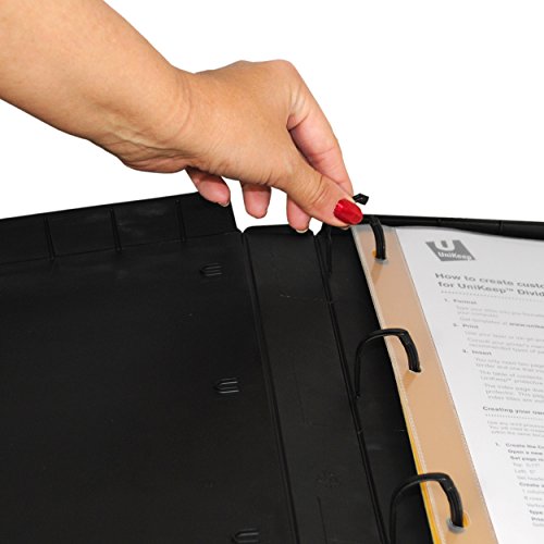 UniKeep 3 Ring View Binder - Binder Case is Fully Enclosed - Available in White, Clear, or Black and in Various Spine Wideths (Pack of 3, Black, 1.5 Inch)