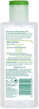 Simple Kind To Skin Pore Minimising Toning Cleanser 200ml Unilever Face Wash view 2