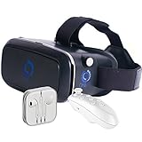 OneLife Virtual Reality 3D Glasses With Bluetooth Remote + Earbuds, Fits Smartphone Screens Up To 6 Inches
