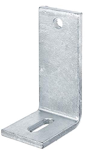 Alberts 335656 Adjustable Angle Bracket | with Slotted Hole, for Concrete Fixing | hot-dip galvanised | 80 x 150 x 60 mm