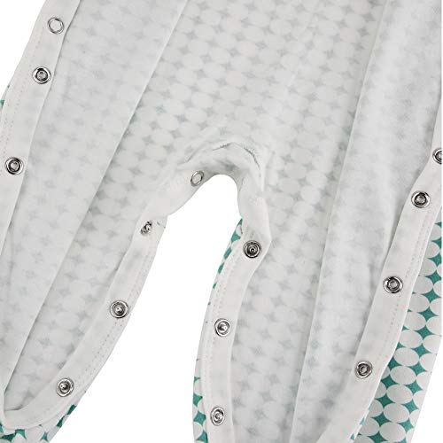 Baby Footed Pajamas with Mittens - 3 Packs Boys Baby Footie Onesies Sleeper Newborn Cotton Sleepwear Infant Outfits 3-6 Months Blue - Thumbnail 6