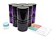 Purple 4 Ounce PET Plastic Jars with Black Lids, and 1 Mini Jar, 12 Pack