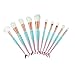 Beauty Cosmetic Tools, UPLOTER 10pcs Mermaid Makeup Brush Set Synthetic Foundation Blending Blush Eyeliner Face Powder Brush Makeup Brush Kit