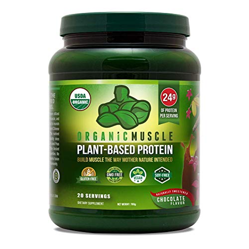 Organic Muscle PlantBased Protein Powder 24g Protein from Peas, Hemp