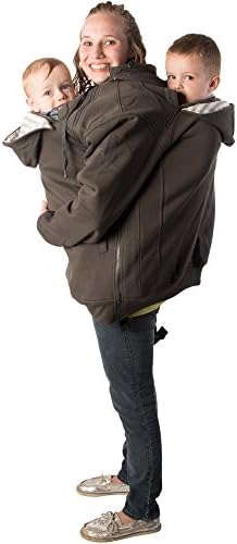 RooCoat Tandem Babywearing Coat Charcoal with Gray Stripes 2XL