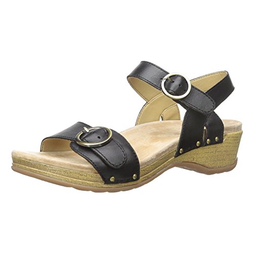 Dansko Women's Mabel Platform Sandal, Black Full Grain, 40 EU/9.5-10 M US