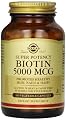 Solgar Biotin Vegetable Capsules, 5000 mcg, 100 Count (Pack of 3)