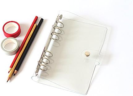 A6 A5 6-Holes Colorful PVC Cover Round Ring View Binder with Snap Button Closure File Folder (White, A5 Mini Set) - Image 4