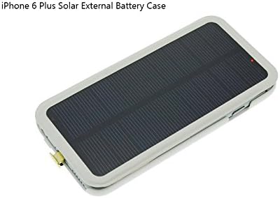Cool8 iPhone 6 Plus Solar Battery Case,External Rechargeable Portable Solar Charger Panel Protective iPhone 6 Plus Charger Case / iPhone 6 Plus Charging Case Extended iPhone Charger Backup Solar Power Bank Battery Pack Cover Cases for iPhone 6 Plus-White