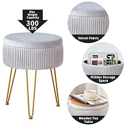 Cpintltr Velvet Foot Rest Stool Multipurpose