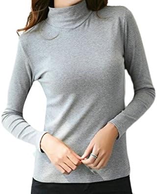 WNSY Women Multicolor Fashion Long Sleeve Turtle Neck Solid Pullover T-Shirt Top