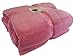 FASCIINO Super Soft Plush Velour Mink Borrego Blanket Throw Queen or Full Size Bed (Charming Pink)