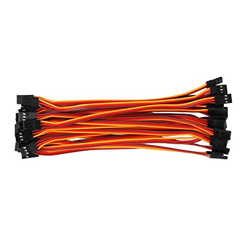 OliYin 20pcs 5.90inch 15cm 150mm Male to Male Lead Plug Servo Extension Wire Cable Line RC Model Aircraft Stranded 22awg 60 Cores Futaba JR