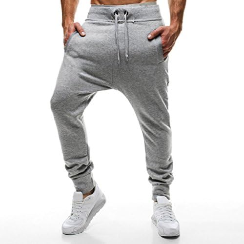 Harem Pants Men Baggy Joggers Pants Casual Sportswear Long Trousers Solid Sweatpants Tracksuit Bottoms