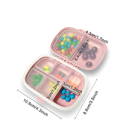 Travel Medicine Container,Moisture Proof Pill Sorter for Purse Pill Organizer,Portable Medicine