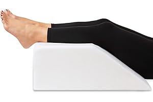 RTTRAO Leg Elevation Pillow with Cooling Gel Memory Foam Top, Post Surgery Leg Rest Pillow High Density Foam Bed Wedge Pillow for Leg & Back Support and Pregnancy - Relieves Knee, Hip and Lower Back Pain