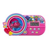 KIDdesigns DreamWorks Trolls Alarm Clock with Music and Night Light Pink
