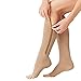 2 Pairs Compression Socks Toe Open Leg Support Stocking Knee High Socks with Zipper (Nude, XXL) …