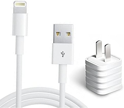 Charger, USB Power Adapter plus with 2 meters Lightning Cable for iPhone 7/7 Plus/6/6 Plus/6s/6s Plus/5/5s/5c/SE and more (6ft Lightning Cable with Adapter White)