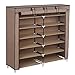 SONGMICS 7-Tier Shoe Rack 36-Pair Shoe Storage Cabinet Organizer Portable Covered Shoe Shelf Mocha URXJ12K