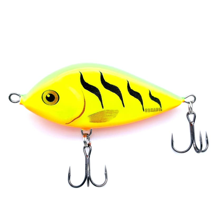 EVERBAY DORADO Wobbler Fishing Lure - Artificial Hard Crankbait - Fishing Tackle, Topwater Life-Like Swimbait for Perch Pike Zander Catfish Chub Barbel Trolling in Freshwater, Sinking - DRUNK 7cm FT