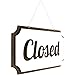 Double-Sided Wooden Open Sign for Business - 12 х 6 Inches Open Closed Sign for Window or Door, Vintage Style Wood Panel, Decorative