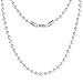 1.2mm - 5 mm Sterling Silver Plain Pallini Bead Ball Chain NecklaceNickel Free Italy