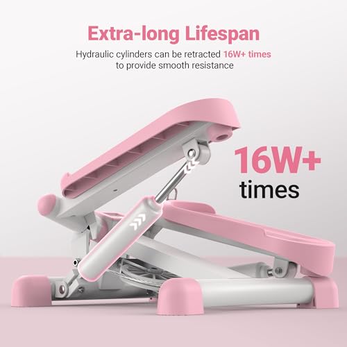 MERACH 2-in-1 Mini Stepper for Home Exercise Step, Mini Stepper 150kg with LCD Monitor, Up-Down Swing Stepper with Power Ropes for Leg/Arm/Butt Training Stairmaster Exercise&Fitness Equipment