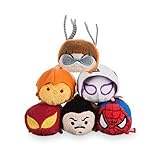 Disney Store Marvel Spider Man Set of 6 Mini Tsum Tsum Plush Toys 3.5” L