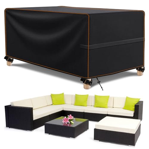 MUPAS Abdeckung Gartenmöbel Wasserdicht Winddicht Schwerlast 420D Oxford Gewebe Verbessertes Abdeckplane Gartenmöbel für Outdoor-Sofa Gartentische, St