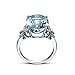 Meolin Rhinestone Butterfly Ring Natural Topaz Stone Crystal Engagement Ring Charm Gemstone Ring Women Jewelry, Sea Blue,Size 8