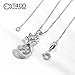 T400 Sterling Silver Cubic Zirconia Pendant Necklace Gift for Women